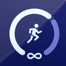 The circular Tempo Lock Screen widget: a tinted ring with the runner icon and the infinity mark.
